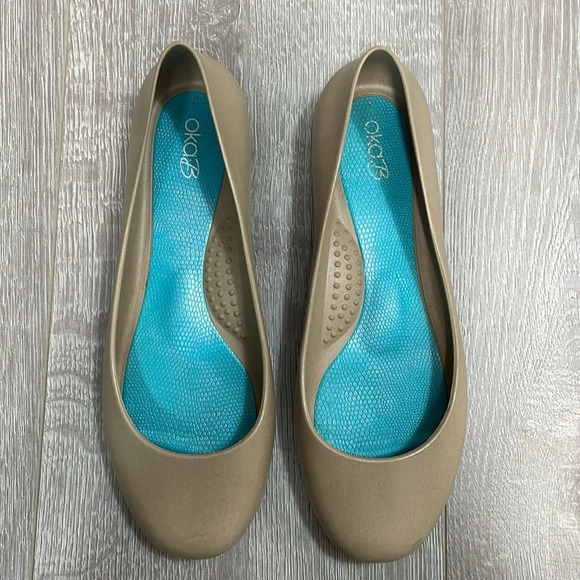 Oka-B Taylor Jelly Ballet Flats Tan 7 - Picture 5 of 15
